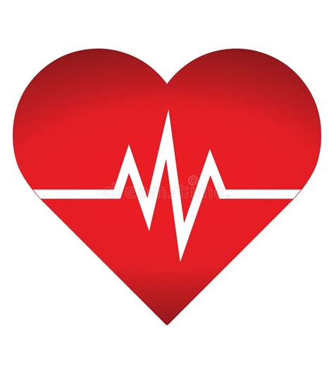 Heart Rate Icon Health Monitor Red Heart Rate Stock Illustration