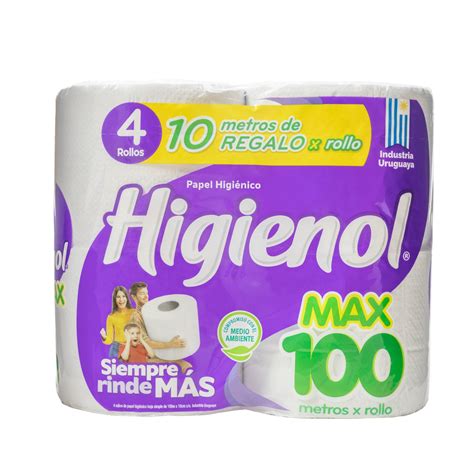 Higienol Max Papel Higienico 4 Rollos De 100 M X 10 Cm C U Superseis