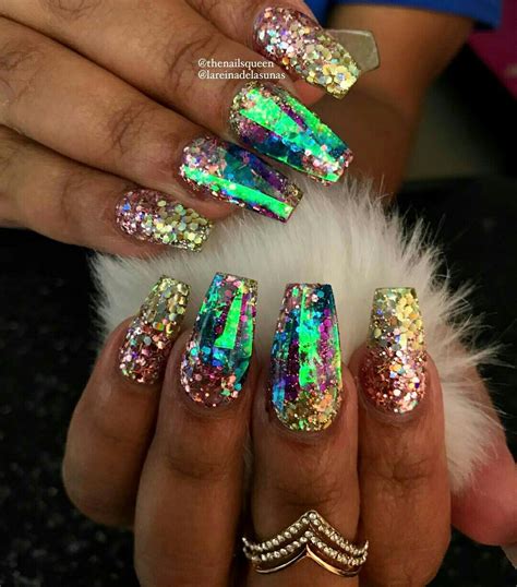 Glowing Irredesicient Nail Art Design Ideas Fancy Nails Bling Nails