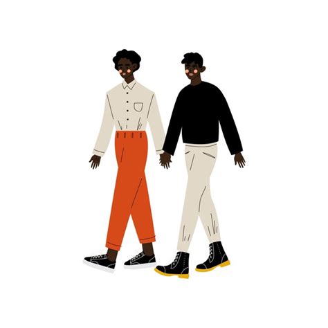 Pareja feliz afroamericana gay dos hombres tomados de la mano relación romántica homosexual