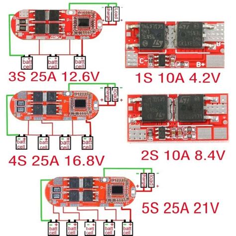 3s4s5s Bms 25a 18650 Li Ion Lithium Battery Protection Circuit Char