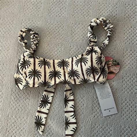 Agua Bendita X Target Swim Nwt Palm Print Bralette Bikini Top Agua