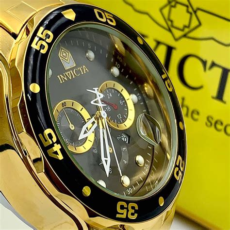 Comprar Relógio masculino invicta Pro Driver dourado preto a prova