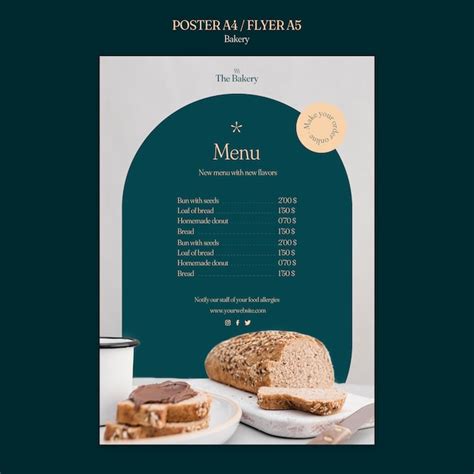 Free Psd Bakery Shop Menu Template