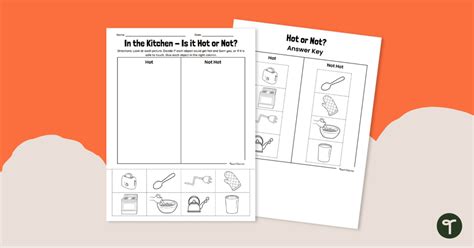 Is It Hot Or Not Kitchen Safety Worksheet Teach Starter Worksheets