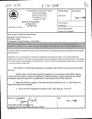 Fillable Online U S EPA Pesticide Product Label AZOXY 0 31 GRANULAR