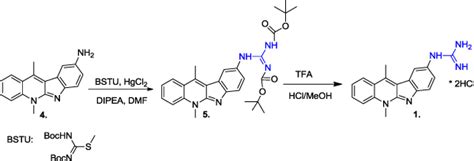 The Standard Synthesis Method Of The Indolo 2 3 B Quinoline Guanidine