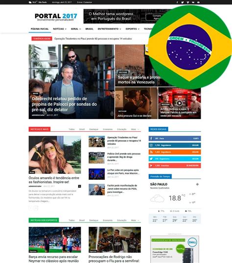 Tema Portal De Noticias Wordpress Responsivo Pt Br Mercado Livre