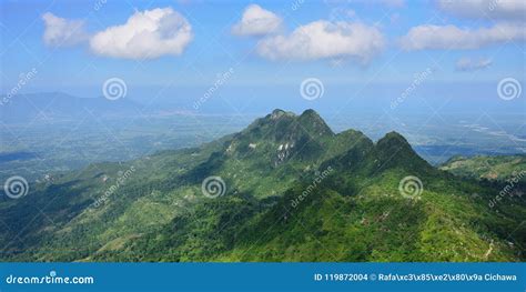 Landscape On The Green Mountain Range Over Haiti Stock Photo Image Of