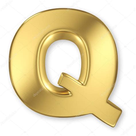 Letter Q From Gold Solid Alphabet Stock Photo By Smaglov