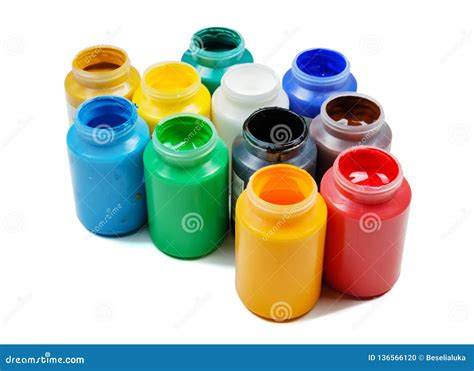 Acrylic Paints In The Plastic Containers Stock Photo Image Of Hobby