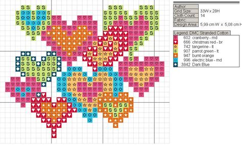 Schema Punto Croce Cuoricini Colorati Progetti Punto Croce Croce