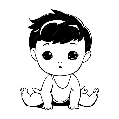 Premium Vector Cute Baby Boy In Diaper On White Background Vector
