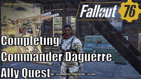 Fallout Wastelanders Completing Commander Daguerre Ally Quest Youtube