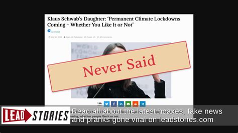 Fact Check Wef Founder Klaus Schwab S Daughter Nicole Did Not Say