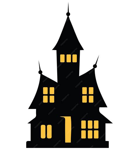 Premium Vector Halloween Haunted House Silhouette