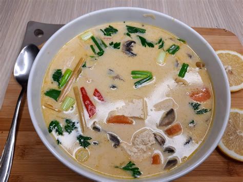 Easy Vegan Thai Coconut Soup Tom Kha Veganiac