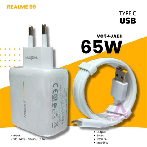 Jual Charger Realme Type C Super Vooc Dart 65W Power Supply Realme 5