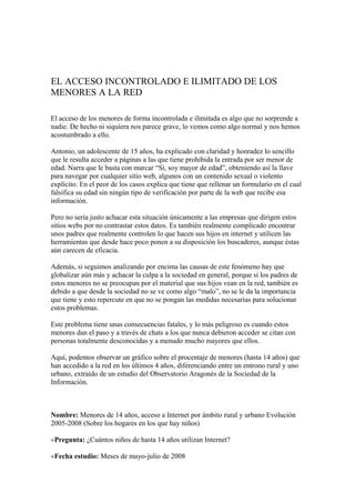 El Acceso De Los Menores A La Red PDF