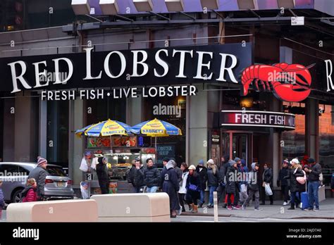 A Gigantic Logo Of Red Lobster In Times Square In Manhattan New York