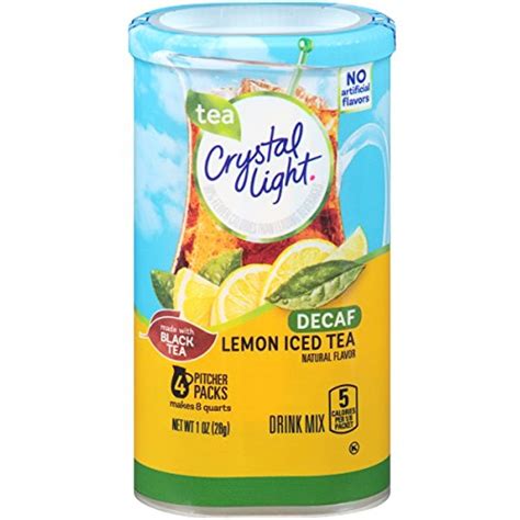 Crystal Light Lemon Decaf Iced Tea Drink Mix 16 Pitcher Packets 4 Canisters Of 4