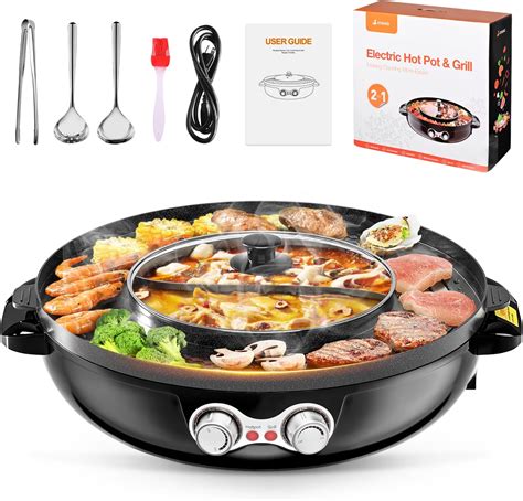 Amazon Electric Smokeless Grill And Hot Pot W In Hot Pot With Grill Korean BBQ