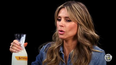 Heres How Heidi Klum Cooled Off On Her Hot Ones Episode The Buzz