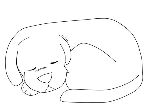 Sleeping puppy line art #1-FREE by BellCats on DeviantArt