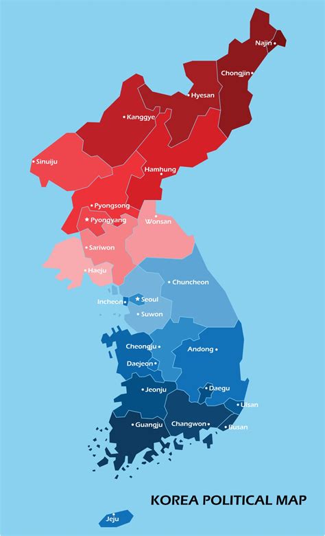 mapa político de corea dividido por estado estilo de simplicidad de