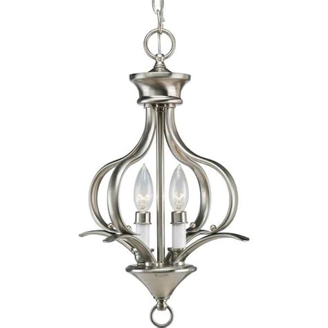 Progress Lighting Trinity 2 Light Brushed Nickel Pendant P3806 09 The