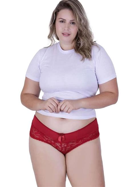 Calcinha Graca Plus Size Microfibra Concept Lingerie Vermelho Vermelho