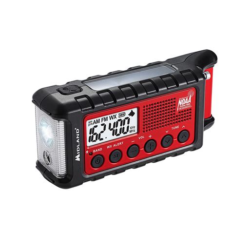 Midland E Ready Emergency Crank Weather Alert Radio Black Red Er