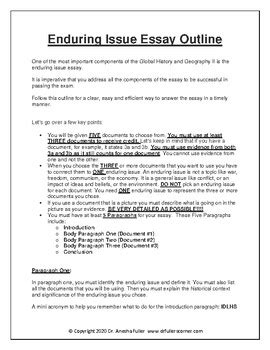 ENDURING ISSUE ESSAY OUTLINE AND SAMPLE ESSAY FOR THE REGENTS EXAM