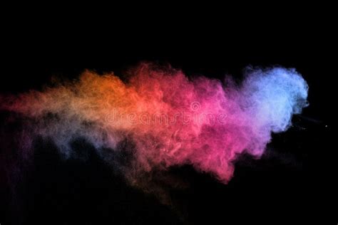 Abstract Colored Dust Explosion On A Black Background Abstract Powder