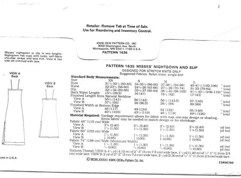 1980s LINGERIE Nightgown Slip In Two Lengths Kwik Sew 1635 Etsy