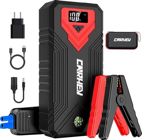 CARHEV Jump Starter 3000A Peak 24000mAh Car Battery Jump Starter Up