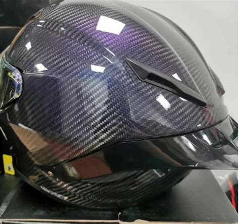 Casque De Moto Visage Complet En Fibre De Carbone Iridium Pour