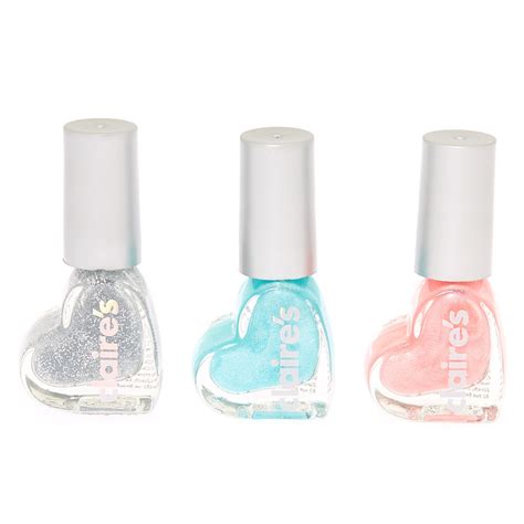 Claires Ice Princess Peel Off Nail Polish Set 3 Pack Ice Princess