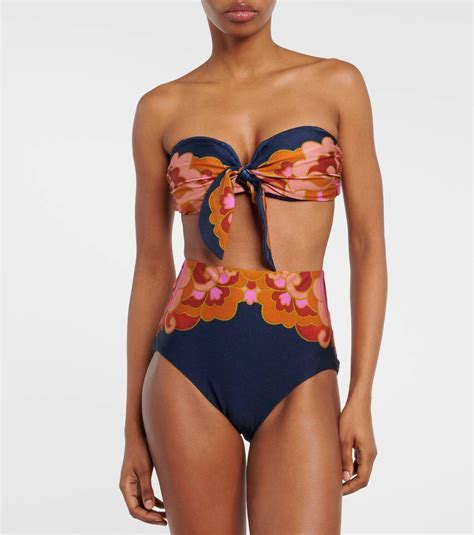 Zimmermann Acadian Printed Bandeau Bikini Top Zimmermann