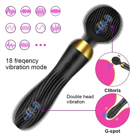 18 Speed Dildo Vibrator Female Powerful 2 Motors Av Magic Wand Clitoris