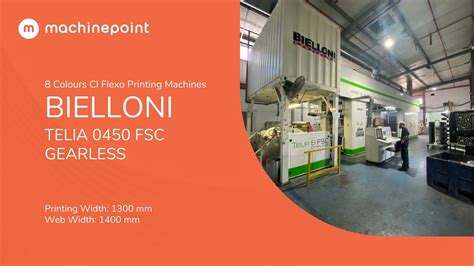 BIELLONI TELIA 0450 FSC GEARLESS 8 Colours CI Flexo Printing Machines