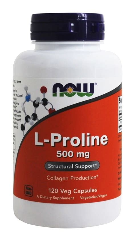 NOW Foods L Proline 500 Mg 120 Vegetarian Capsules 2 Pack Walmart