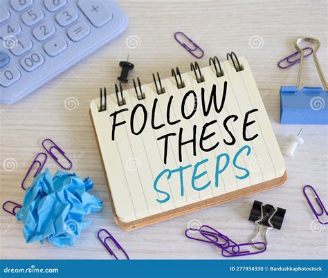 Follow These Steps Symbol Concept Words Follow These Steps On White