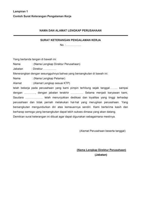 Contoh Surat Keterangan Pengalaman Kerja Di Rumah Sakit Surat Lamaran