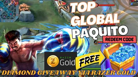 FREE DIAMONDS ML GIVEAWAY Via GOLD RAZER Paquito Top Global