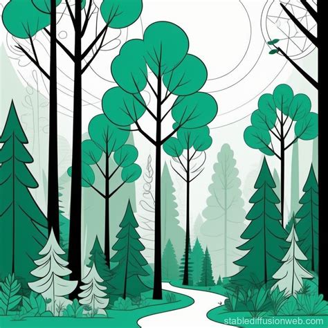 2000s Upa Cartoon Network Style Forest Background Prompts Stable