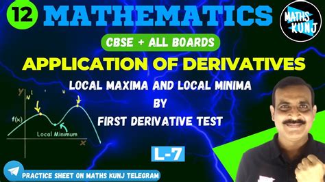 Application Of Derivatives 07 Local Maxima And Local Minima Class