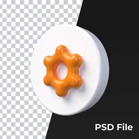 3d einstellungen orange matt glänzend ui symbol rendern premium psd