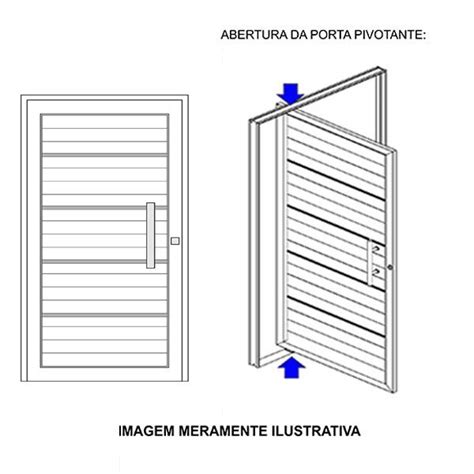 Porta de Alumínio Pivotante Frisada Puxador 210x100cm Lado Esquerdo