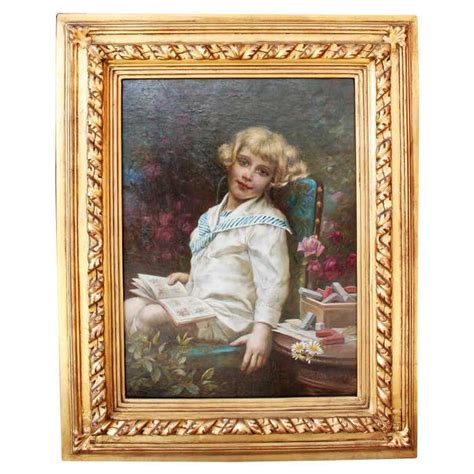 Hans Zatzka Austrian 1859 1945 Oil On Canvas Young Girl In A Sailor